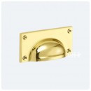 Croft Drawer Cup Handles in Brass Bronze Chrome or Nickel 