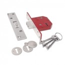 Union 5 Lever Deadlock Satin Chrome