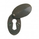 Black Beeswax Covered Keyhole Escutcheon