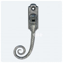Locking Monkeytail Window Handle in Pewter LH