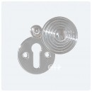 Reeded Key Escutcheon Chrome Nickel Brass or Bronze