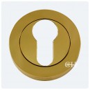 Euro Profile Lock Escutcheon Polished Brass