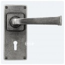 Finesse Design Pewter Allendale Handles on Jesmond Keyhole Backplate