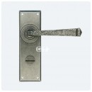 Avon Lever Handles on Privacy Bathroom Backplate Pewter