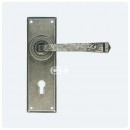 Avon Lever Handles on Keyhole Lock Backplate Pewter