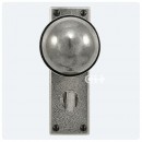 Finesse Design Pewter Beamish Knobs on Privacy Bathroom Backplate