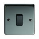 Single 1 Gang Light Switch. Black Brass or Stainless