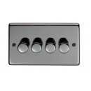 4 Gang Dimmer in Black Brass or Stainless