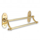 Brassart Constable Double Towel Rail on Plates Brass Bronze Chrome or Nickel