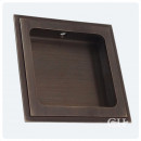 Stepped Edge Square Bathroom Pocket Door Flush Pulls in Brass Bronze Chrome or Nickel