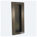 Stepped Art Deco Rectangular Pocket Door Flush Pulls in Brass Bronze Chrome or Nickel