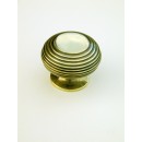 Large Beehive Period Cupboard Knob Aged Brass