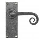 Stonebridge Curl Hand Forged Steel Levers On Latch Backplate