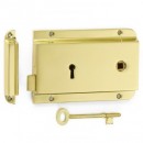Brass Bronze Chrome or Nickel 2 Lever Flanged Rim Lock