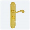 Chesham Lever on Bathroom Backplate Brass
