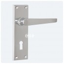 Victorian Door Lever Handle on Lock Plate Chrome