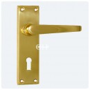 Victorian Lever Handle on Lock Plate In Brass