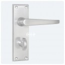 Victorian Lever Handle on Bathroom Plate Satin Chrome