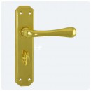 Eden Lever on Bathroom Backplate Brass