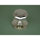 Octagonal Centre Door Pull Knob Polished Nickel