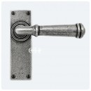 Finesse Design Pewter Durham Lever Handles on Plain Backplate
