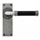 Finesse Design Pewter Jarrow Lever Handles on Backplate. Brown/Black.