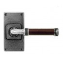Finesse Design Pewter Jarrow Lever Handles on Jesmond Backplate. Brown/Black.