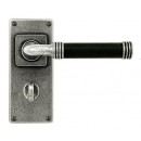 Finesse Design Pewter Jarrow Lever Handles on Jesmond Backplate. Brown/Black.