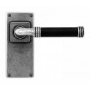Finesse Design Pewter Jarrow Lever Handles on Jesmond Backplate. Brown/Black.