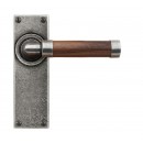 Finesse Design Pewter Milton Lever Door Handles on Latch Backplate