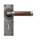 Finesse Design Pewter Milton Lever Door Handles on Bathroom Backplate