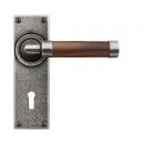 Finesse Design Pewter Milton Lever Door Handles Lock Backplate