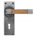 Finesse Design Pewter Eden Lever Door Handles on Lock Backplate