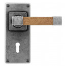 Finesse Design Pewter Eden Door Handles on Jesmond Keyhole Backplate
