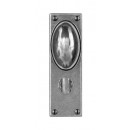 Finesse Design Pewter Lincoln Knobs on Bathroom Backplate