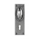 Finesse Design Pewter Lincoln Knobs on Keyhole Backplate