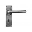 Finesse Design Pewter Tunstall Lever Door Handles on Lock Backplate