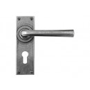 Finesse Design Pewter Tunstall Lever Handles on Euro Backplate