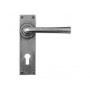 Finesse Design Pewter Tunstall Lever Handles on Euro Backplate