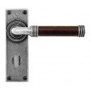 Finesse Design Pewter Jarrow Lever Handles on Backplate. Brown/Black.