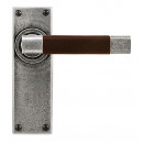 Finesse Design Pewter Jedburgh Lever Handles on Backplate. Brown/Black.