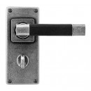Finesse Design Pewter Jedburgh Lever Handles on Jesmond Backplate. Brown/Black.