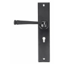 Anvil Avon Keyhole Lever Handles On Large Backplate In Black