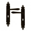 Cromwell Lever Handles Keyhole Lock Backplate External Black