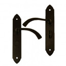 Gothic Lever Handles Bathroom Backplate External Black