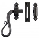 Shepherds Crook Casement Window Fasteners Black Beeswax LH