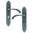 Gothic Lever Handles Bathroom Backplate External Pewter