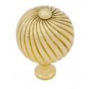 Large Swirl Cupboard Knob 45mm Polished Rustic Brass 