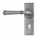 Regency Lever Handles Keyhole Lock Backplate in Pewter