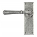 Regency Lever Handles Plain Latch Backplate in Pewter